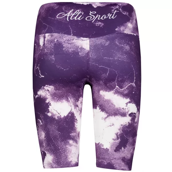  Jambiere pentru femei deasupra genunchilor premium ALTISPORT VOJ/ALW066LEG02 ALB -VIOLET 