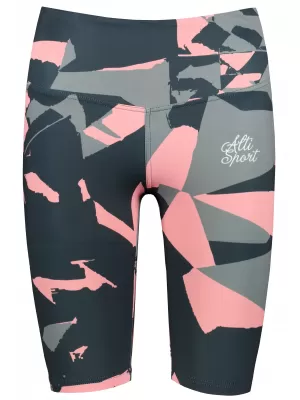 Jambiere pentru femei deasupra genunchilor premium ALTISPORT VOJ/ALW080LEG02 BLACK-LOSOS