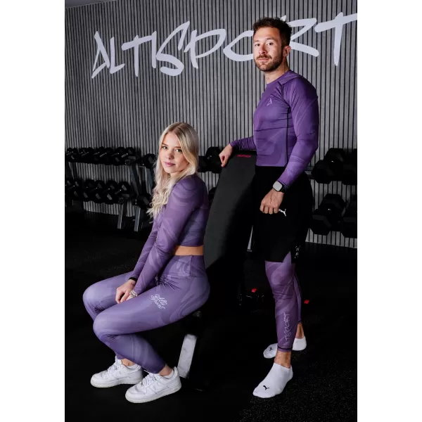  Jambiere sport pentru bărbați de premiu lung ALTISPORT VOJ/ALM072LEG01 VIOLET 
