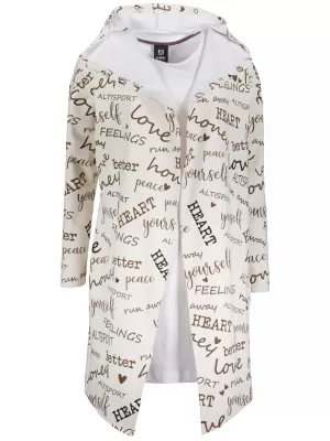 Premium de cardigan pentru femei ALTISPORT VOJ/ALW067MI07 CREMĂ