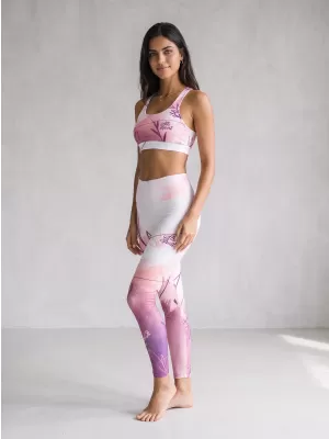 Premium pentru jambiere lungi pentru femei ALTISPORT VOJ/ALW083LEG01 ALB -PINK