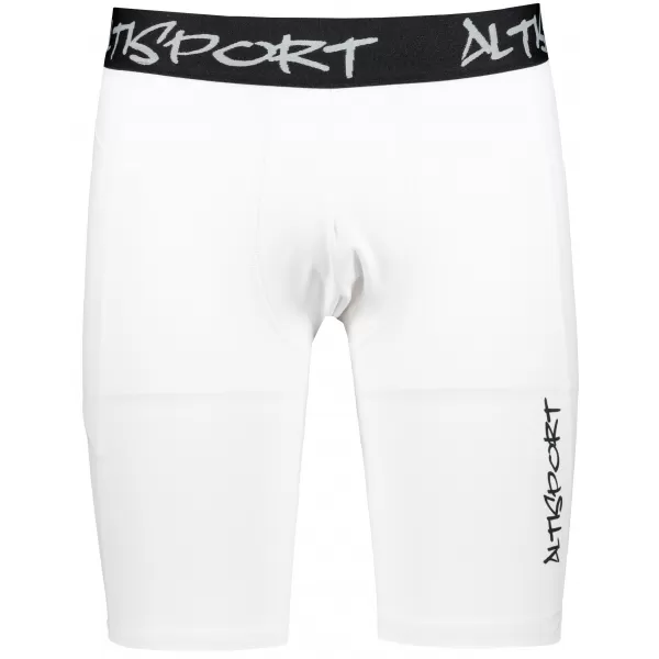  Jambiere sport pentru bărbați pe genunchii premium ALTISPORT VOJ/ALM000LEG02 ALB 