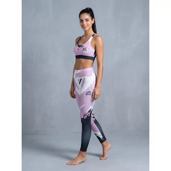  Premium pentru jambiere lungi pentru femei ALTISPORT VOJ/ALW081LEG01 ROZ-NEGRU 