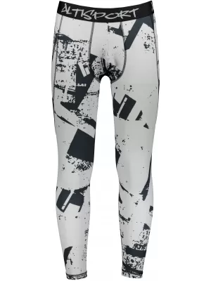 Jambiere sport pentru bărbați de premiu lung ALTISPORT VOJ/ALM079LEG01 NEGRU -GRAY