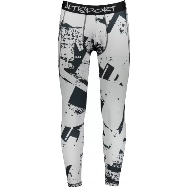  Jambiere sport pentru bărbați de premiu lung ALTISPORT VOJ/ALM079LEG01 NEGRU -GRAY 