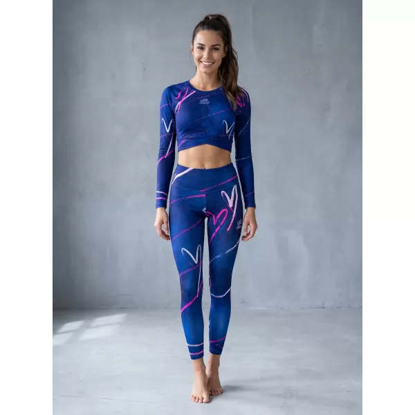  Premium pentru jambiere lungi pentru femei ALTISPORT VOJ/ALW082LEG01 ALBASTRU ÎNCHIS 