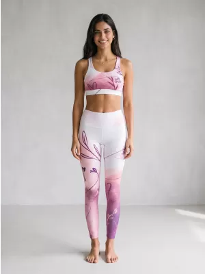 Premium pentru jambiere lungi pentru femei ALTISPORT VOJ/ALW083LEG01 ALB -PINK