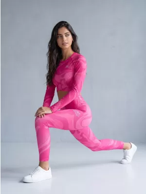 Premium pentru jambiere lungi pentru femei ALTISPORT VOJ/ALW072LEG01 ROZ FIERBINTE