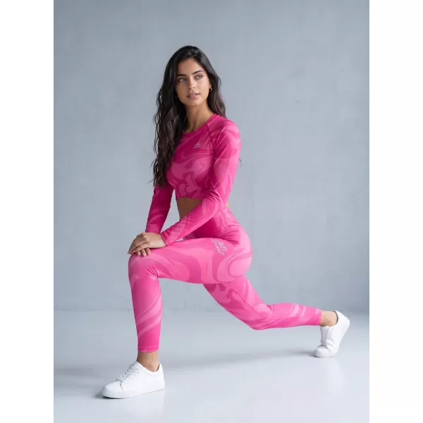  Premium pentru jambiere lungi pentru femei ALTISPORT VOJ/ALW072LEG01 ROZ FIERBINTE 