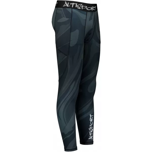  Jambiere sport pentru bărbați de premiu lung ALTISPORT VOJ/ALM072LEG01 NEGRU 