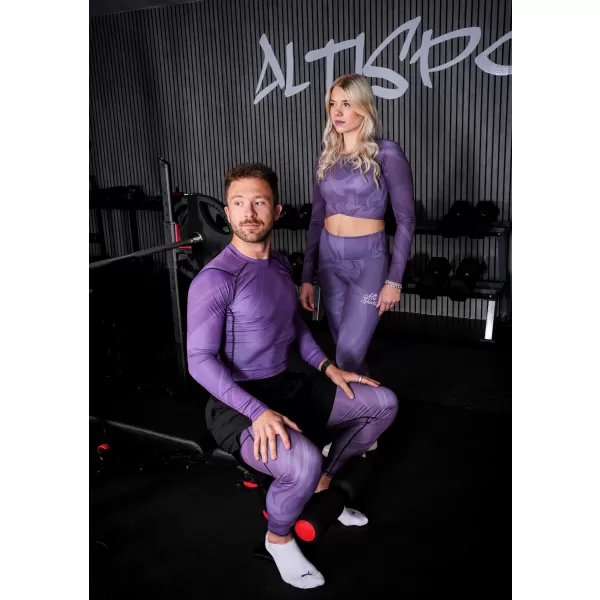  Jambiere sport pentru bărbați de premiu lung ALTISPORT VOJ/ALM072LEG01 VIOLET 