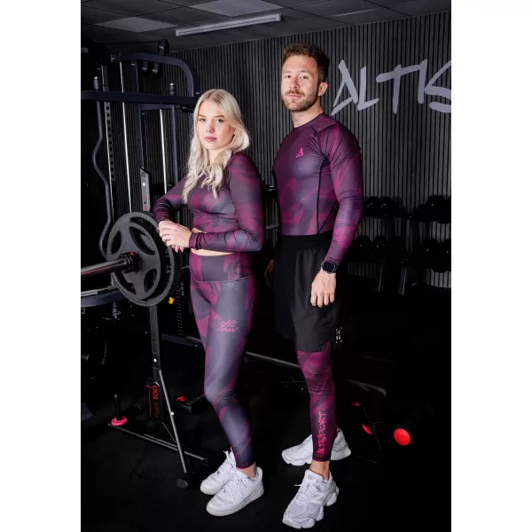  Jambiere sport pentru bărbați de premiu lung ALTISPORT VOJ/ALM072LEG01 VIN ROȘU 