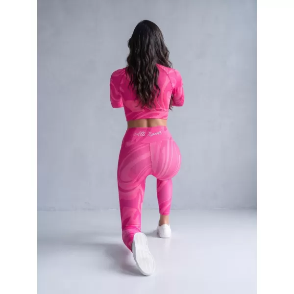  Premium pentru jambiere lungi pentru femei ALTISPORT VOJ/ALW072LEG01 ROZ FIERBINTE 