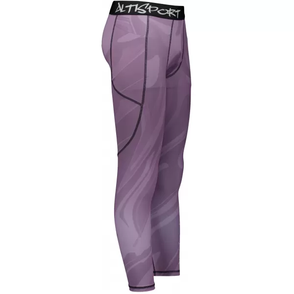  Jambiere sport pentru bărbați de premiu lung ALTISPORT VOJ/ALM072LEG01 VIOLET 