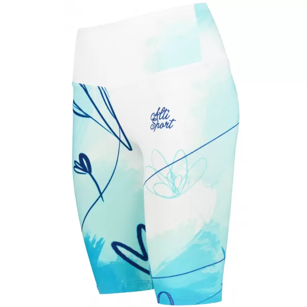  Jambiere pentru femei deasupra genunchilor premium ALTISPORT VOJ/ALW083LEG02 ALB -BLUE 