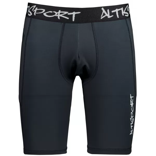  Jambiere sport pentru bărbați pe genunchii premium ALTISPORT VOJ/ALM000LEG02 NEGRU 