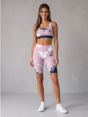 Jambiere pentru femei deasupra genunchilor premium ALTISPORT VOJ/ALW081LEG02 ROZ-NEGRU