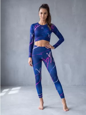 Premium pentru jambiere lungi pentru femei ALTISPORT VOJ/ALW082LEG01 ALBASTRU ÎNCHIS