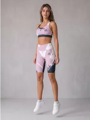 Jambiere pentru femei deasupra genunchilor premium ALTISPORT VOJ/ALW081LEG02 ROZ-NEGRU