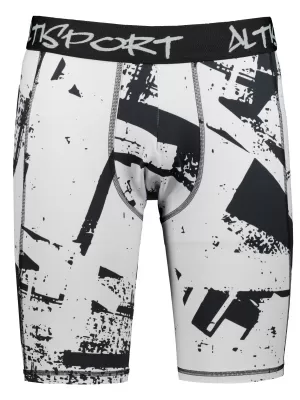 Jambiere sport pentru bărbați pe genunchii premium ALTISPORT VOJ/ALM079LEG02 NEGRU -GRAY