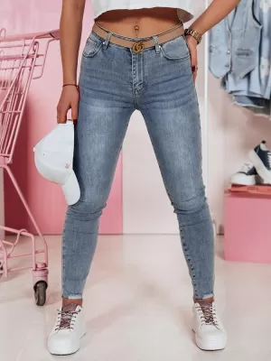Pantalonii pentru doamne DSTREET SKINLENA UY2374 ALBASTRU DESCHIS
