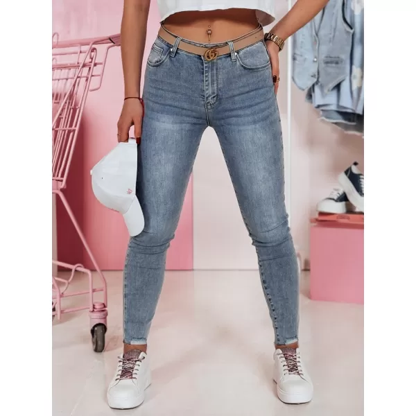  Pantalonii pentru doamne DSTREET SKINLENA UY2374 ALBASTRU DESCHIS 