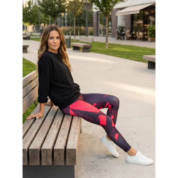  Premium pentru jambiere lungi pentru femei ALTISPORT VOJ/ALW080LEG01 VIN ROȘU 