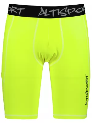 Jambiere sport pentru bărbați pe genunchii premium ALTISPORT VOJ/ALM000LEG02 FLUO-GALBEN