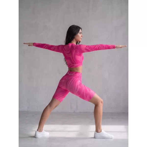  Jambiere pentru femei deasupra genunchilor premium ALTISPORT VOJ/ALW072LEG02 ROZ FIERBINTE 