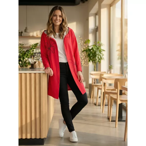  Cardigan premium pentru femei ALTISPORT VOJ/ALW075MI07 ROȘU-APRINS 