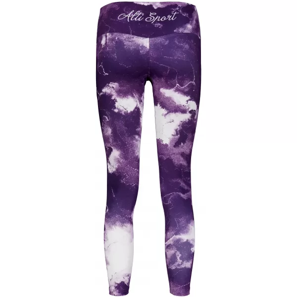  Premium pentru jambiere lungi pentru femei ALTISPORT VOJ/ALW066LEG01 ALB -VIOLET 