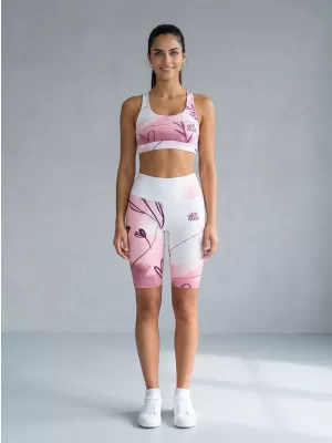 Jambiere pentru femei deasupra genunchilor premium ALTISPORT VOJ/ALW083LEG02 ALB -PINK