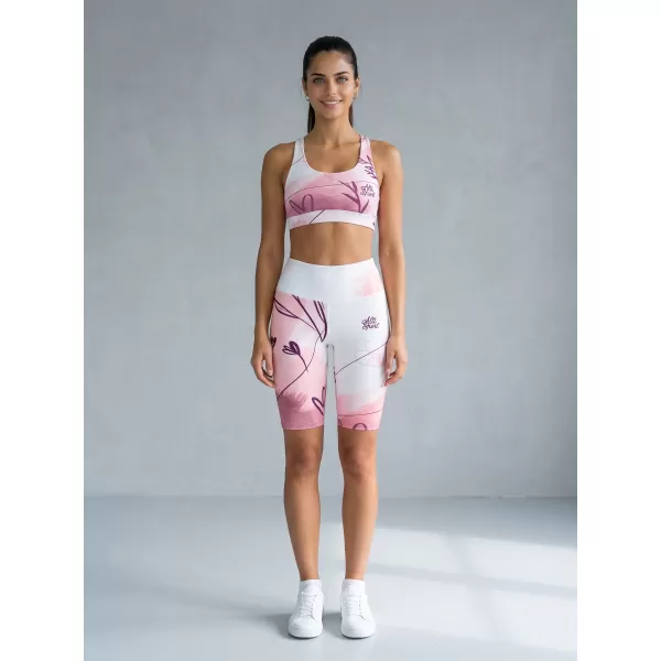  Jambiere pentru femei deasupra genunchilor premium ALTISPORT VOJ/ALW083LEG02 ALB -PINK 