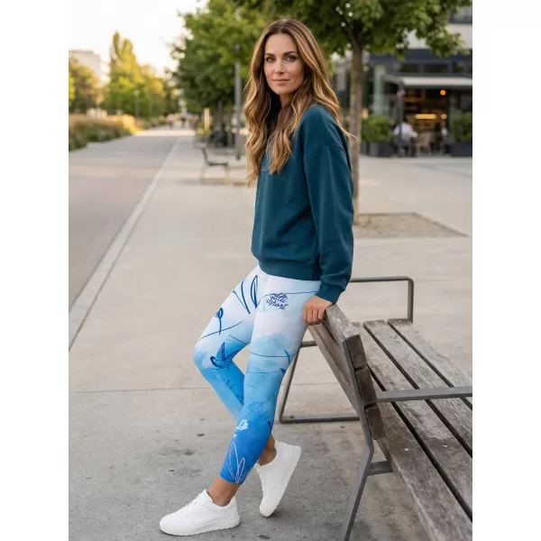  Premium pentru jambiere lungi pentru femei ALTISPORT VOJ/ALW083LEG01 ALB -BLUE 