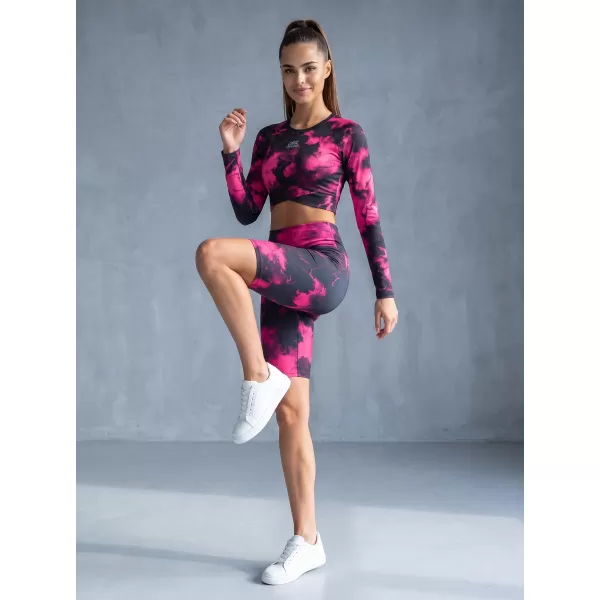  Jambiere pentru femei deasupra genunchilor premium ALTISPORT VOJ/ALW066LEG02 NEGRU -PINK 