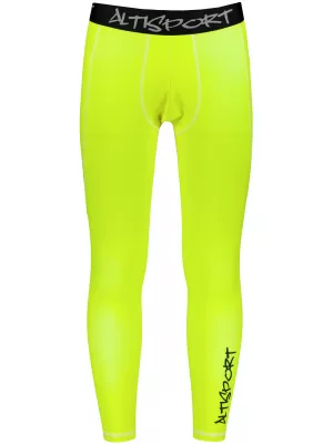 Jambiere sport pentru bărbați de premiu lung ALTISPORT VOJ/ALM000LEG01 FLUO-GALBEN