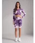 Jambiere pentru femei deasupra genunchilor premium ALTISPORT VOJ/ALW066LEG02 ALB -VIOLET