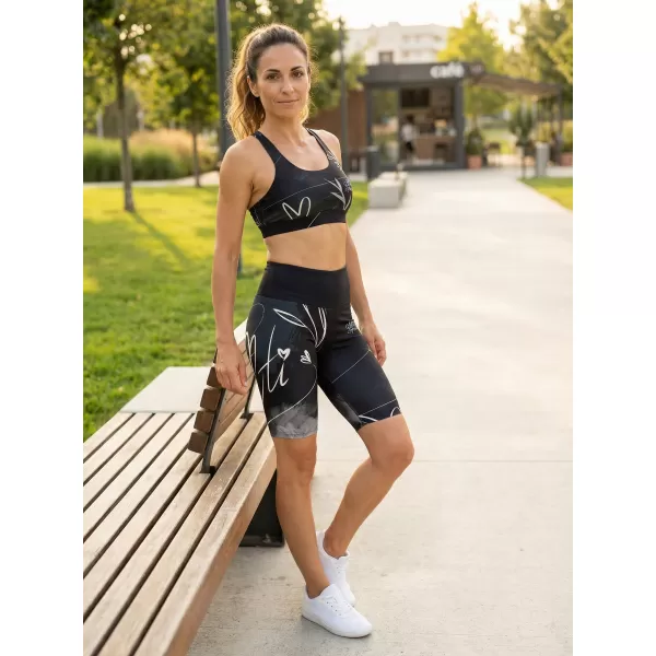  Jambiere pentru femei deasupra genunchilor premium ALTISPORT VOJ/ALW083LEG02 ALB -NEGRU 