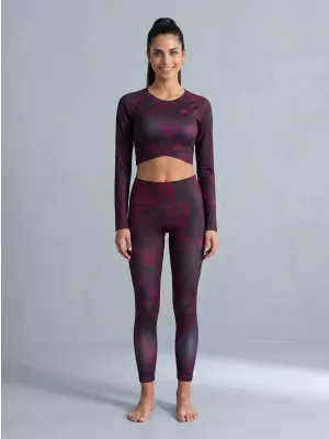 Premium pentru jambiere lungi pentru femei ALTISPORT VOJ/ALW072LEG01 VIN ROȘU