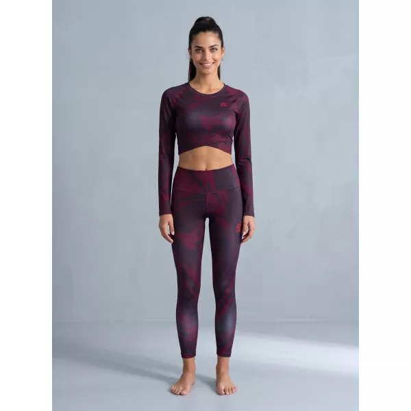 Premium pentru jambiere lungi pentru femei ALTISPORT VOJ/ALW072LEG01 VIN ROȘU 