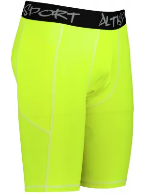 Jambiere sport pentru bărbați pe genunchii premium ALTISPORT VOJ/ALM000LEG02 FLUO-GALBEN