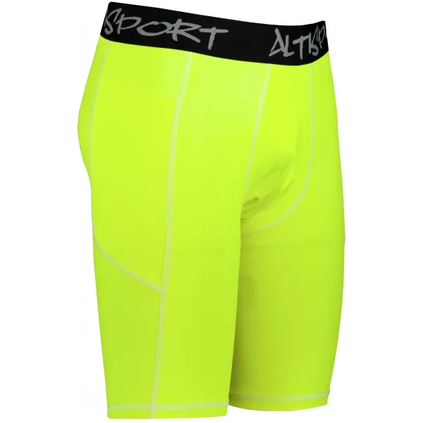  Jambiere sport pentru bărbați pe genunchii premium ALTISPORT VOJ/ALM000LEG02 FLUO-GALBEN 