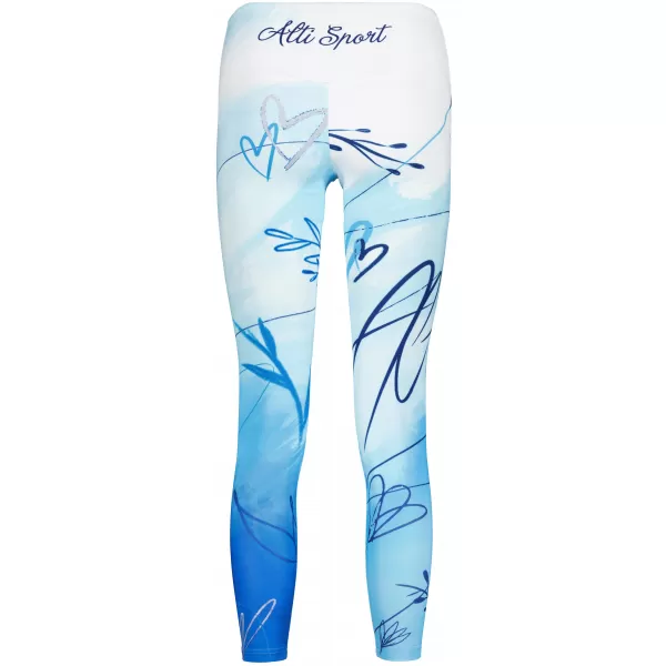  Premium pentru jambiere lungi pentru femei ALTISPORT VOJ/ALW083LEG01 ALB -BLUE 
