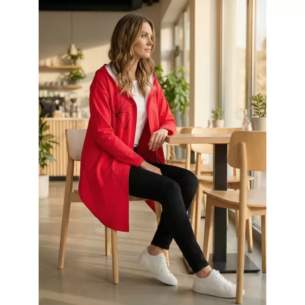  Cardigan premium pentru femei ALTISPORT VOJ/ALW075MI07 ROȘU-APRINS 