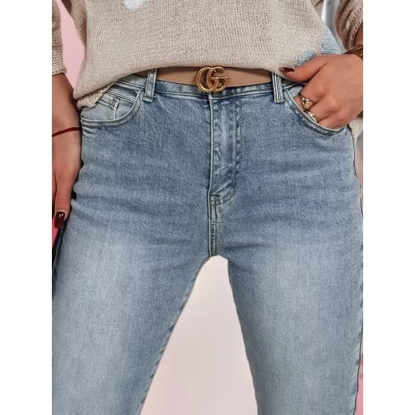  Pantalonii pentru doamne DSTREET LIMORE UY2348 ALBASTRU DESCHIS 