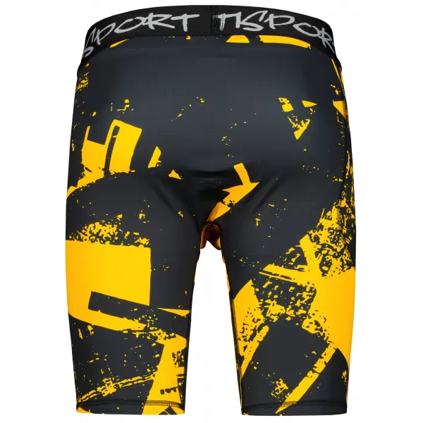  Jambiere sport pentru bărbați pe genunchii premium ALTISPORT VOJ/ALM079LEG02 NEGRU -YELLOW 
