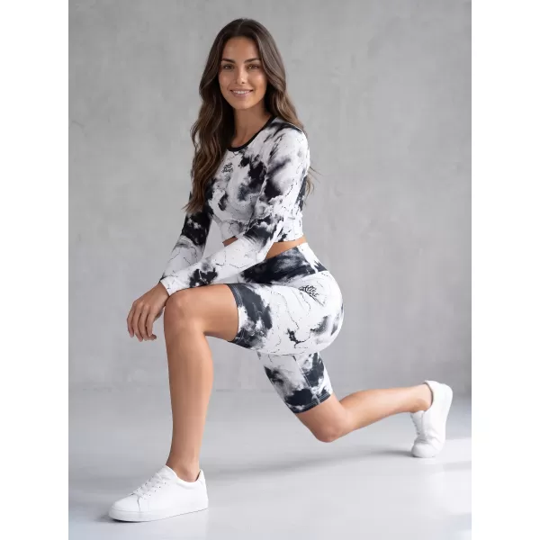  Jambiere pentru femei deasupra genunchilor premium ALTISPORT VOJ/ALW066LEG02 ALB -ȘI -BLACK 