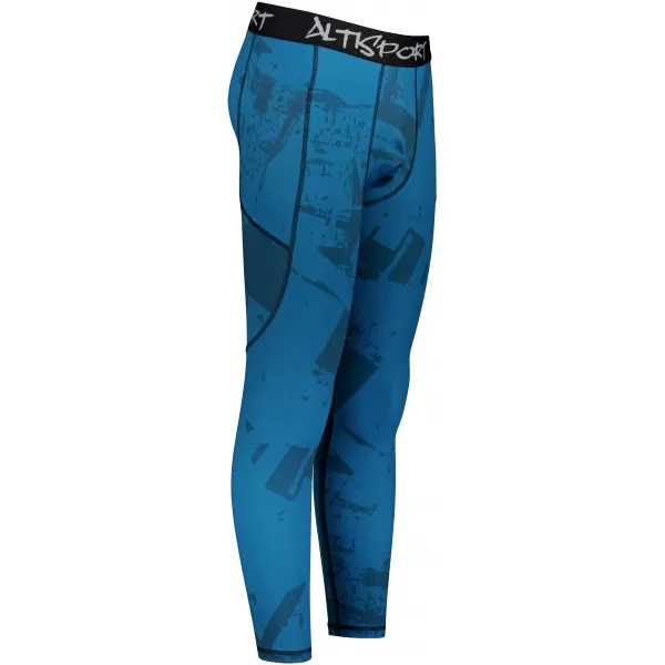  Jambiere sport pentru bărbați de premiu lung ALTISPORT VOJ/ALM079LEG01 ALBASTRU 