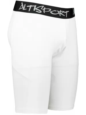 Jambiere sport pentru bărbați pe genunchii premium ALTISPORT VOJ/ALM000LEG02 ALB