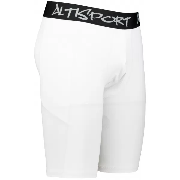  Jambiere sport pentru bărbați pe genunchii premium ALTISPORT VOJ/ALM000LEG02 ALB 